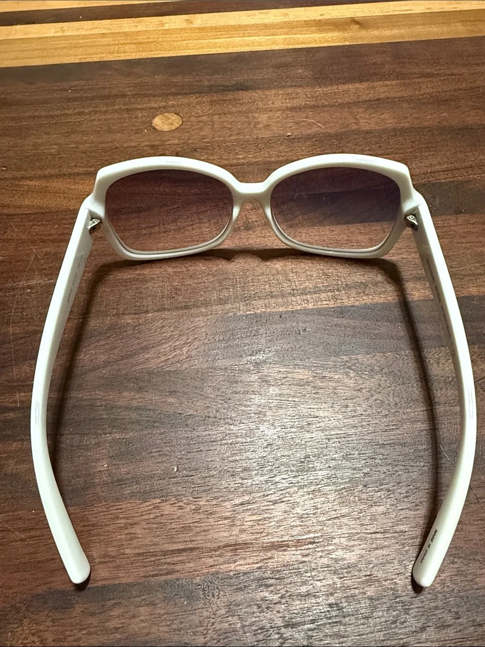 Michael Kors White Oversized Square Sunglasses with Gradient Lenses